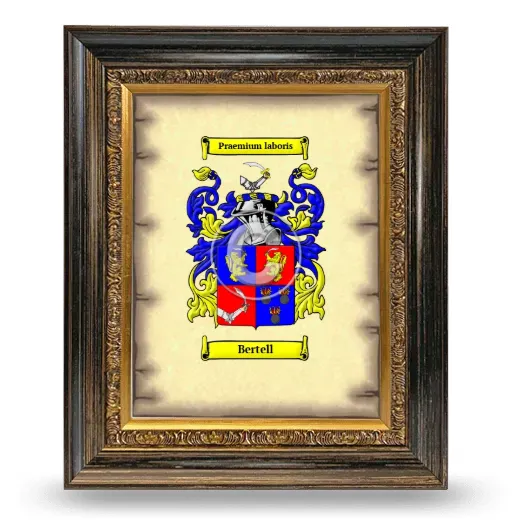 Bertell Coat of Arms Framed - Heirloom