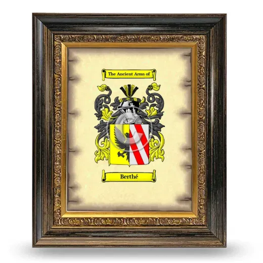 Berthé Coat of Arms Framed - Heirloom