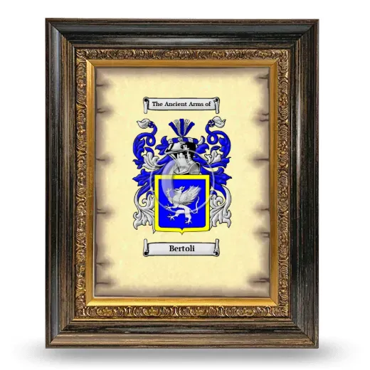 Bertoli Coat of Arms Framed - Heirloom