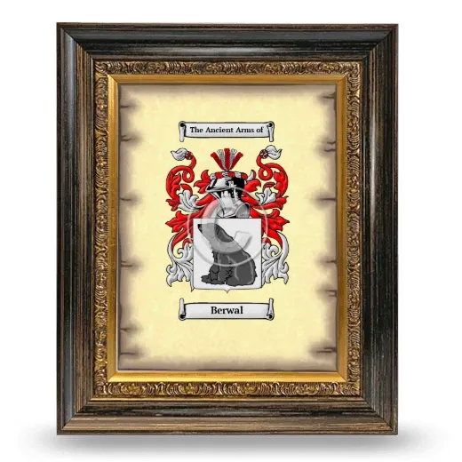 Berwal Coat of Arms Framed - Heirloom