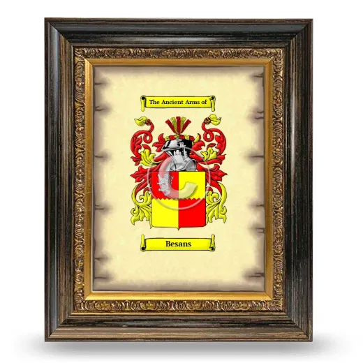 Besans Coat of Arms Framed - Heirloom