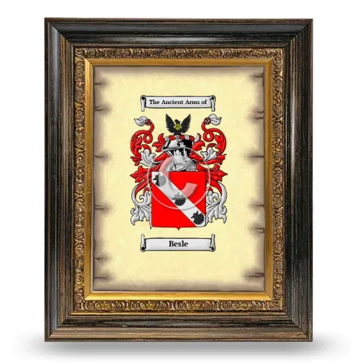 Besle Coat of Arms Framed - Heirloom