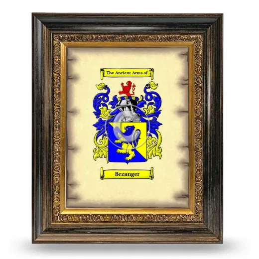 Bezanger Coat of Arms Framed - Heirloom
