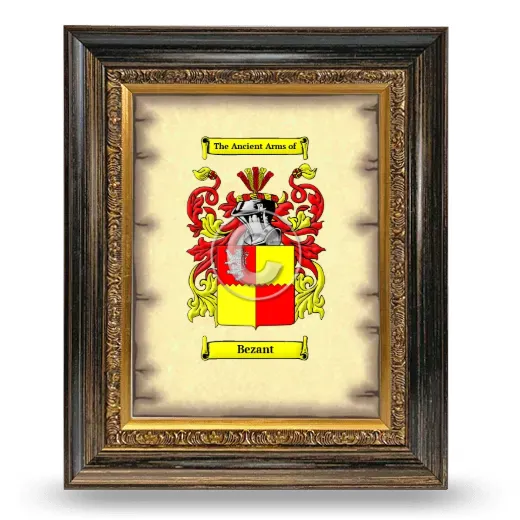 Bezant Coat of Arms Framed - Heirloom