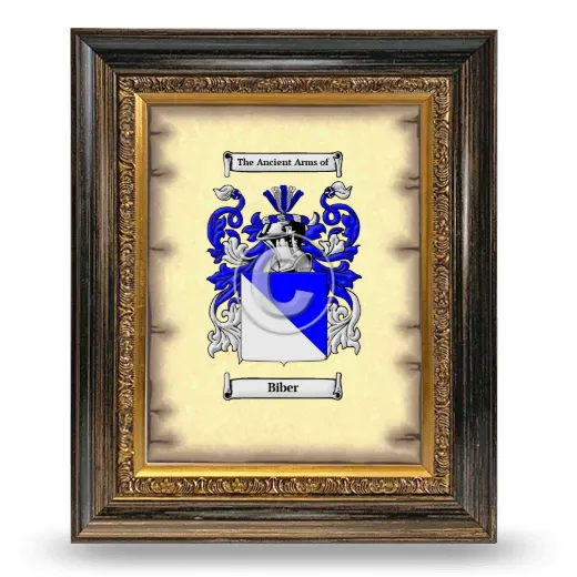 Biber Coat of Arms Framed - Heirloom