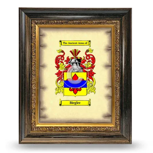 Biegler Coat of Arms Framed - Heirloom