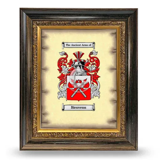 Bienvenu Coat of Arms Framed - Heirloom