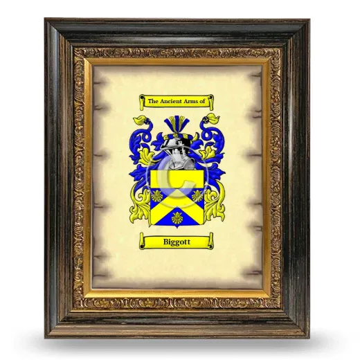 Biggott Coat of Arms Framed - Heirloom