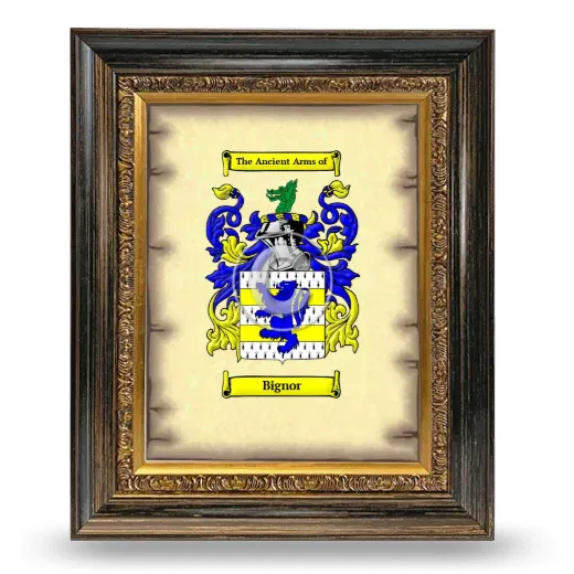 Bignor Coat of Arms Framed - Heirloom