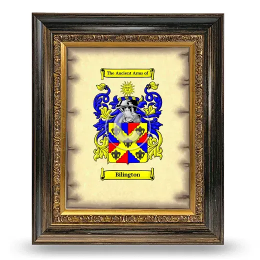 Bilington Coat of Arms Framed - Heirloom