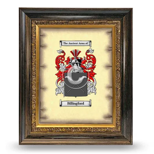 Billingford Coat of Arms Framed - Heirloom