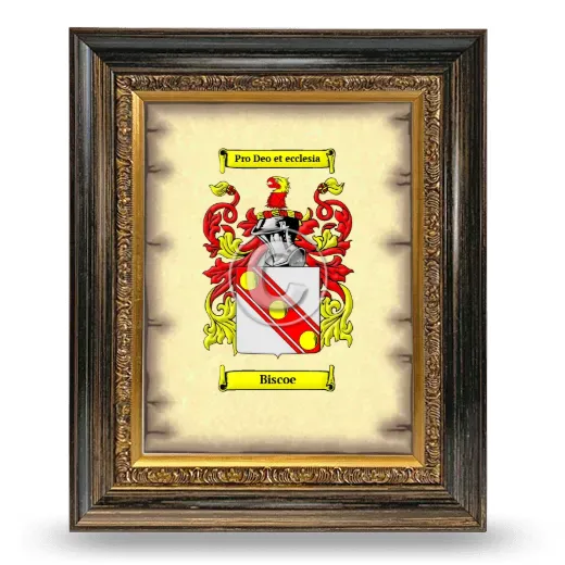 Biscoe Coat of Arms Framed - Heirloom