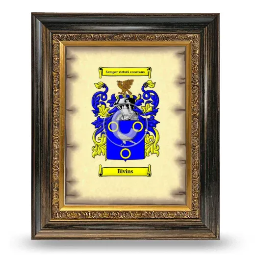 Bivins Coat of Arms Framed - Heirloom