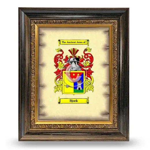Bjork Coat of Arms Framed - Heirloom