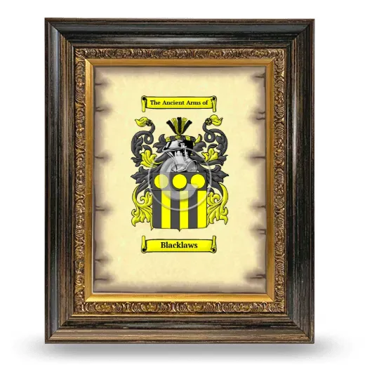 Blacklaws Coat of Arms Framed - Heirloom