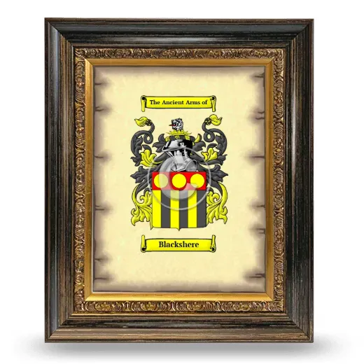 Blackshere Coat of Arms Framed - Heirloom