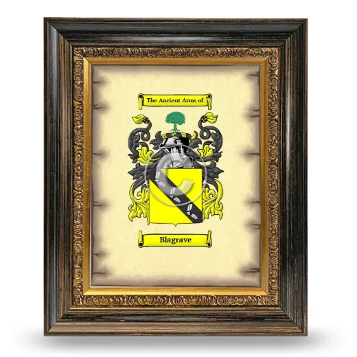 Blagrave Coat of Arms Framed - Heirloom