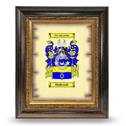 Blaikwude Coat of Arms Framed - Heirloom
