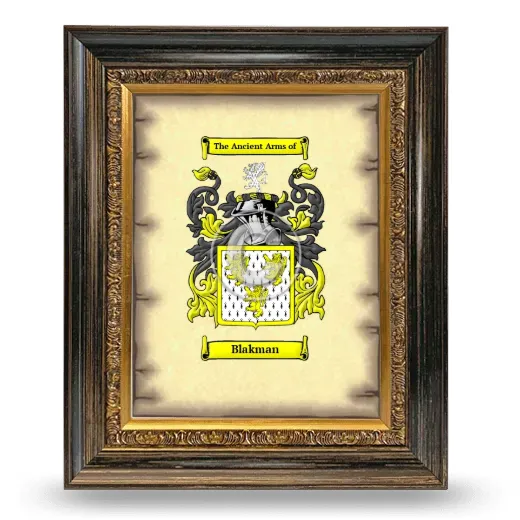Blakman Coat of Arms Framed - Heirloom