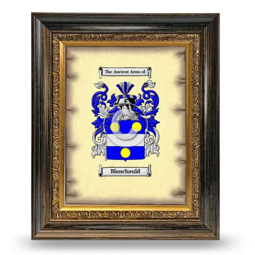 Blanchauld Coat of Arms Framed - Heirloom