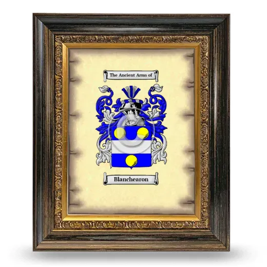 Blanchearon Coat of Arms Framed - Heirloom
