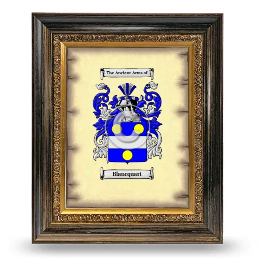 Blancquart Coat of Arms Framed - Heirloom
