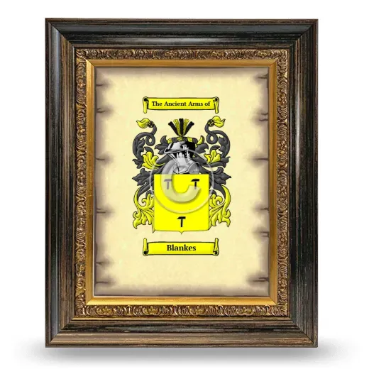Blankes Coat of Arms Framed - Heirloom