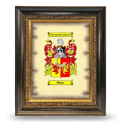 Blann Coat of Arms Framed - Heirloom