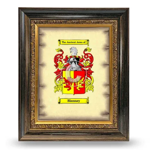 Blannay Coat of Arms Framed - Heirloom