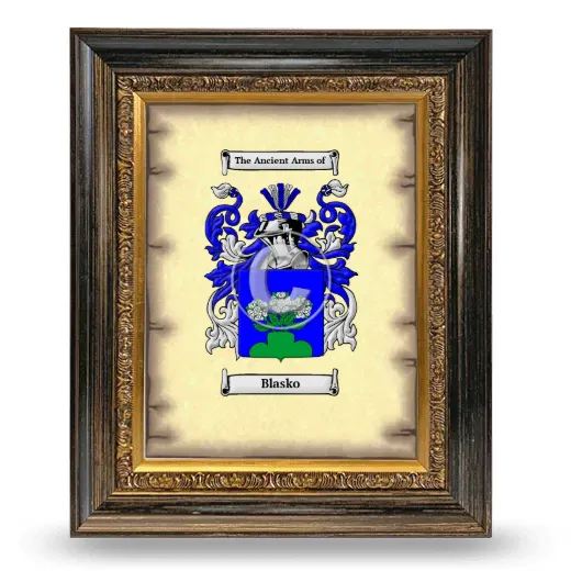 Blasko Coat of Arms Framed - Heirloom