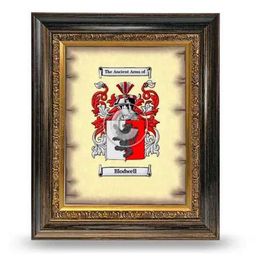 Blodwell Coat of Arms Framed - Heirloom