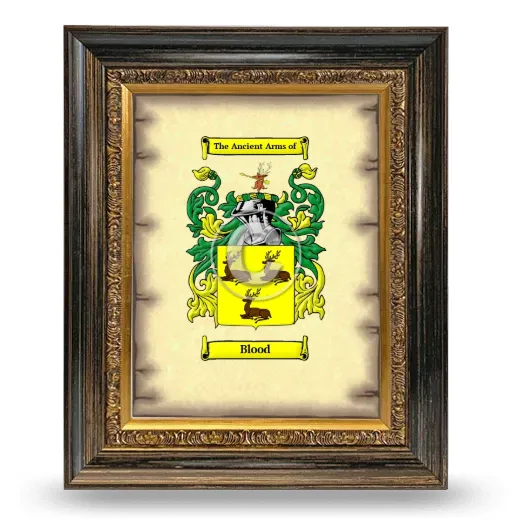 Blood Coat of Arms Framed - Heirloom