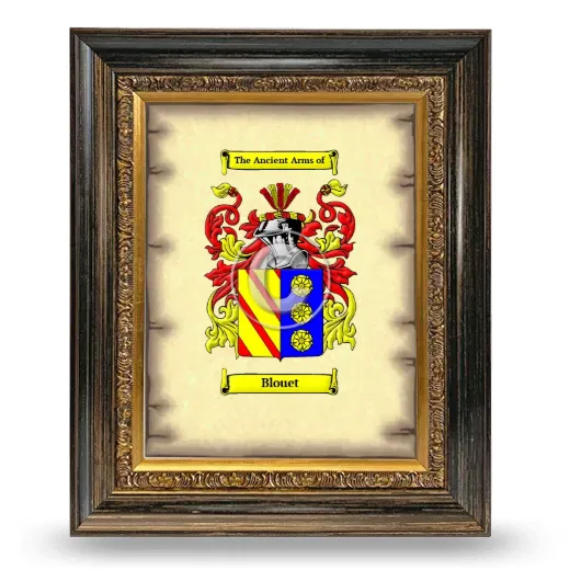Blouet Coat of Arms Framed - Heirloom