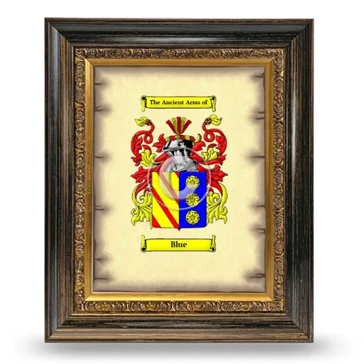 Blue Coat of Arms Framed - Heirloom