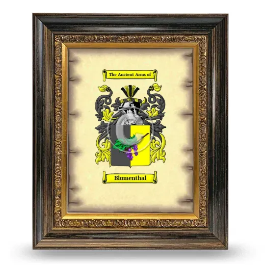 Blumenthal Coat of Arms Framed - Heirloom