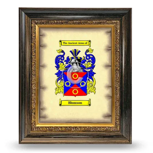 Blumson Coat of Arms Framed - Heirloom