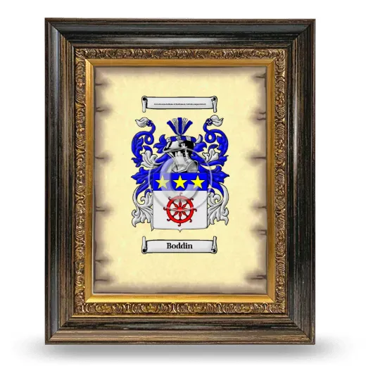 Boddin Coat of Arms Framed - Heirloom