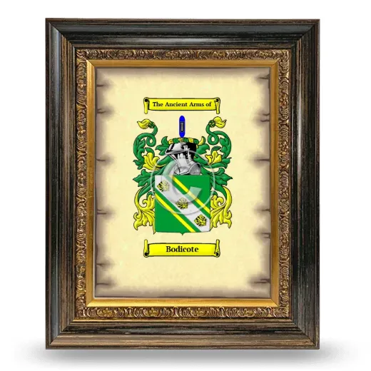Bodicote Coat of Arms Framed - Heirloom
