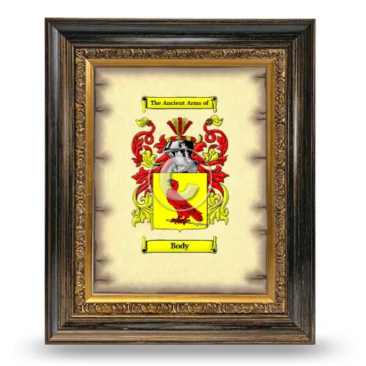 Body Coat of Arms Framed - Heirloom