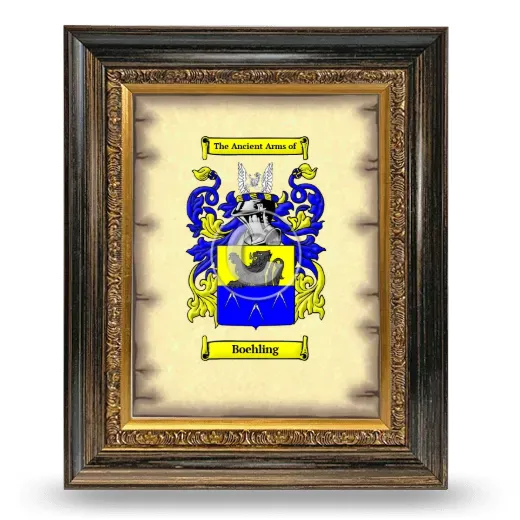Boehling Coat of Arms Framed - Heirloom