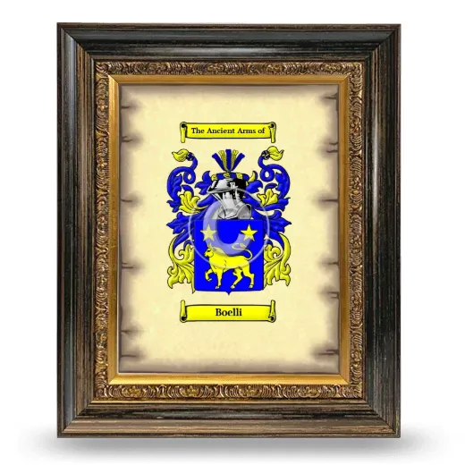 Boelli Coat of Arms Framed - Heirloom