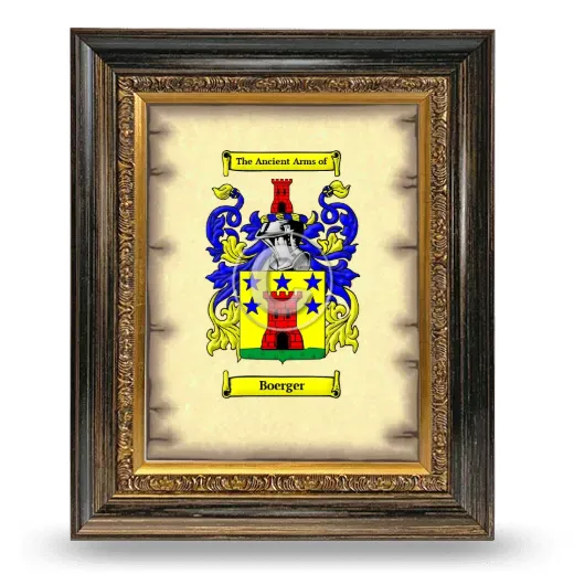 Boerger Coat of Arms Framed - Heirloom