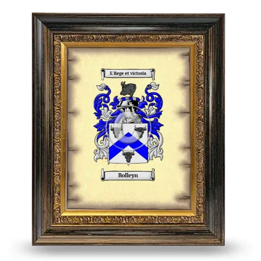 Bolleyn Coat of Arms Framed - Heirloom