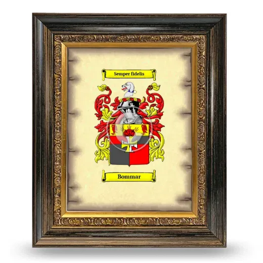 Bommar Coat of Arms Framed - Heirloom