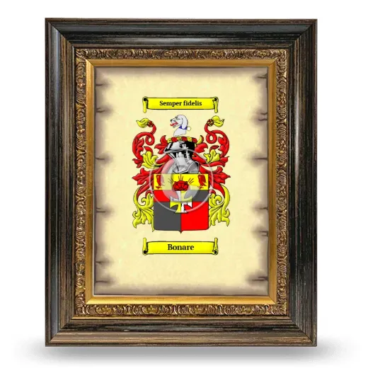 Bonare Coat of Arms Framed - Heirloom
