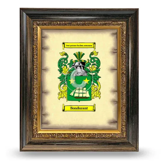 Bondurant Coat of Arms Framed - Heirloom