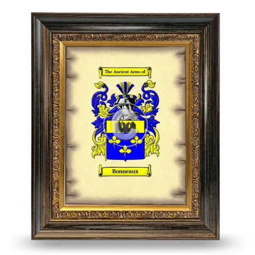 Bonneaux Coat of Arms Framed - Heirloom