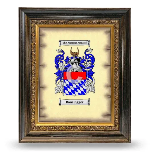 Bonsingger Coat of Arms Framed - Heirloom