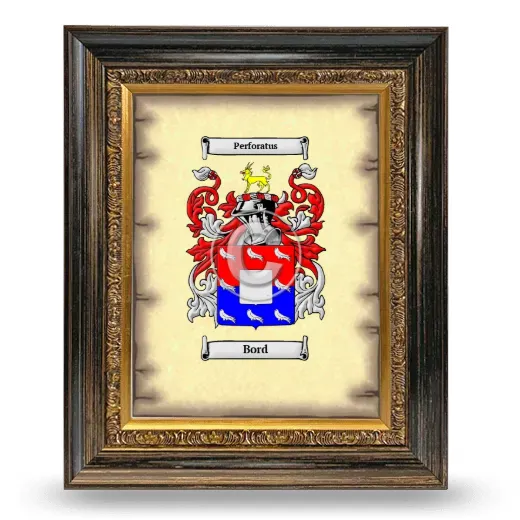 Bord Coat of Arms Framed - Heirloom