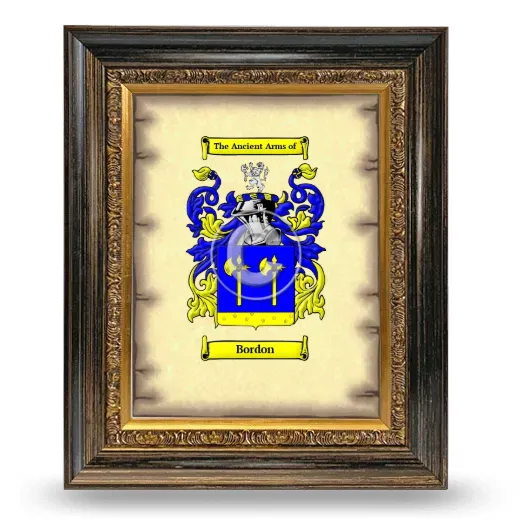Bordon Coat of Arms Framed - Heirloom